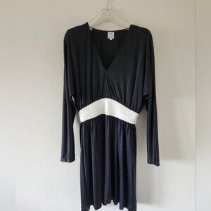 HALSTON HERITAGE | Deep V Sequin Belt Cocktail Dress Sz 4